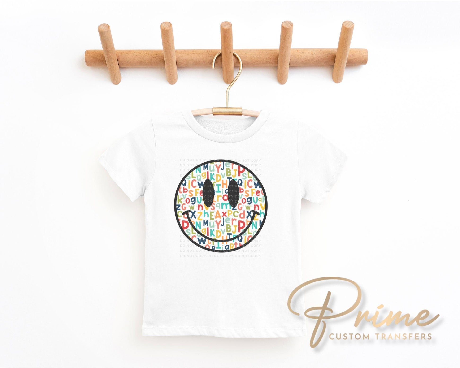 Teacher DTF Transfer, Ready to Press, T-shirt Transfer, Heat Transfer, Direct to Film, ABC, Back To School, Teacher Gift, Happy Face