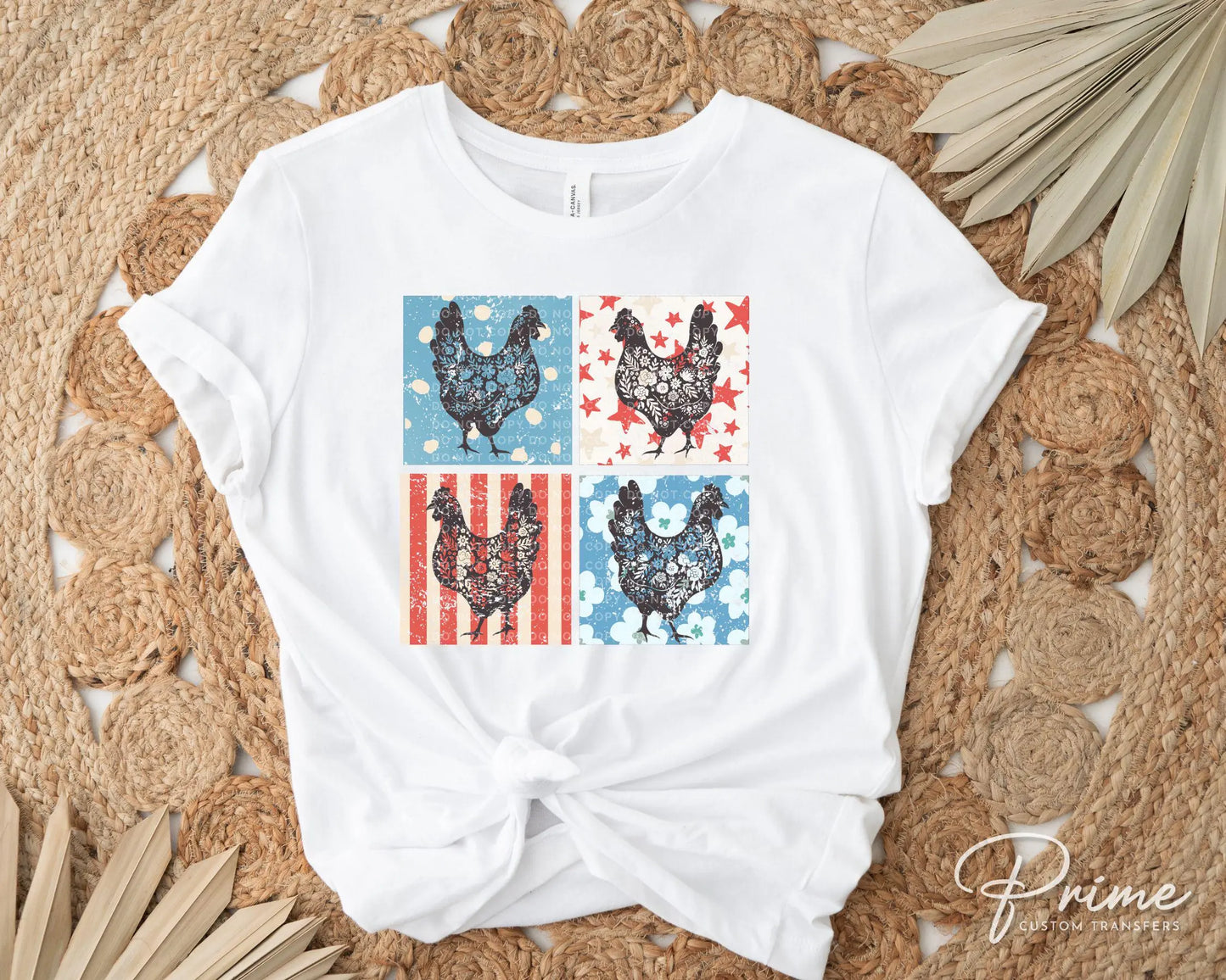 4th of July DTF Transfers, Ready to Press, T-shirt Transfers, Heat Transfer, Direct to Film, Patriotic, Holiday, Western, Chickens, Rooster