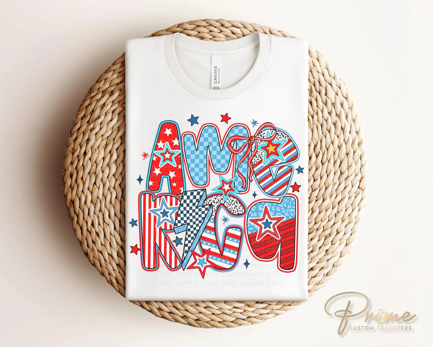 4th of July DTF Transfer, Ready to Press, T-shirt Transfer, Heat Transfer, Direct to Film, Memorial Day, America, Bows, USA Coquette Collage