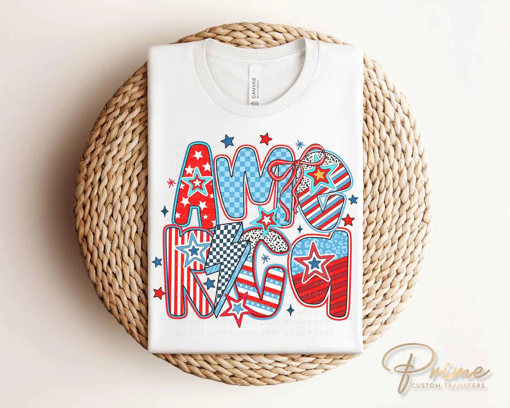4th of July DTF Transfer, Ready to Press, T-shirt Transfer, Heat Transfer, Direct to Film, Memorial Day, America, Bows, USA Coquette Collage