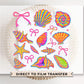Coquette Seashells DTF Transfer, Ready to Press, T-shirt Transfer, Heat Transfer, Direct to Film, Bright Beach Shirt, Brushstroke, Costal