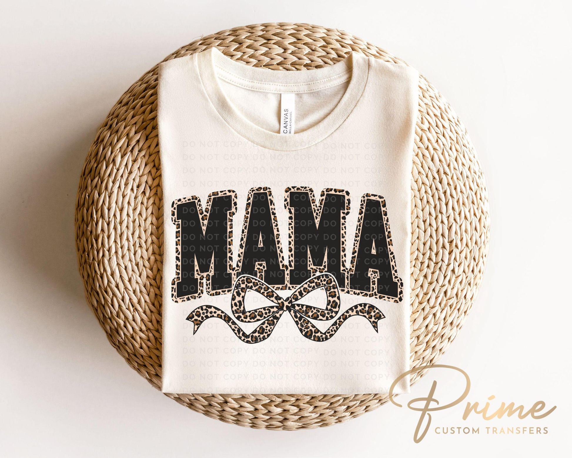 Coquette Mama Leopard DTF Transfer, Ready to Press, T-shirt Transfer, Heat Transfer, Direct to Film, Bow, Cheetah, Mother's Day Gift for Mom