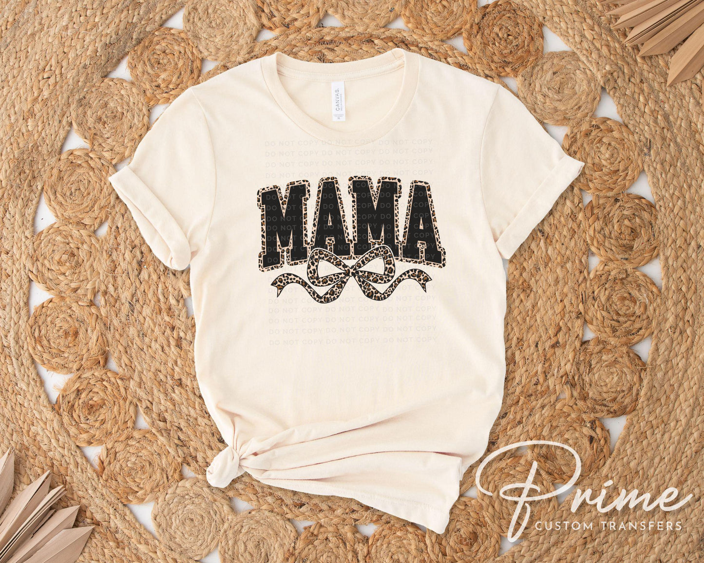 Coquette Mama Leopard DTF Transfer, Ready to Press, T-shirt Transfer, Heat Transfer, Direct to Film, Bow, Cheetah, Mother's Day Gift for Mom