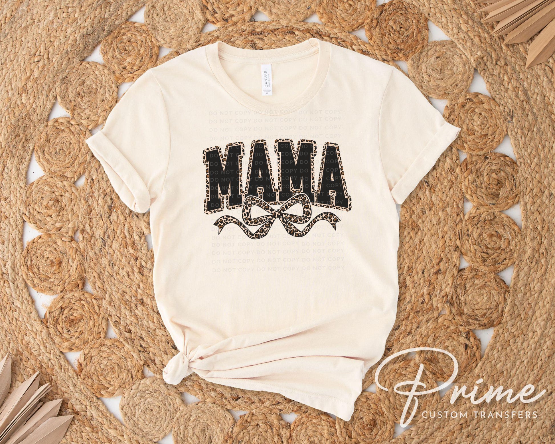 Coquette Mama Leopard DTF Transfer, Ready to Press, T-shirt Transfer, Heat Transfer, Direct to Film, Bow, Cheetah, Mother's Day Gift for Mom