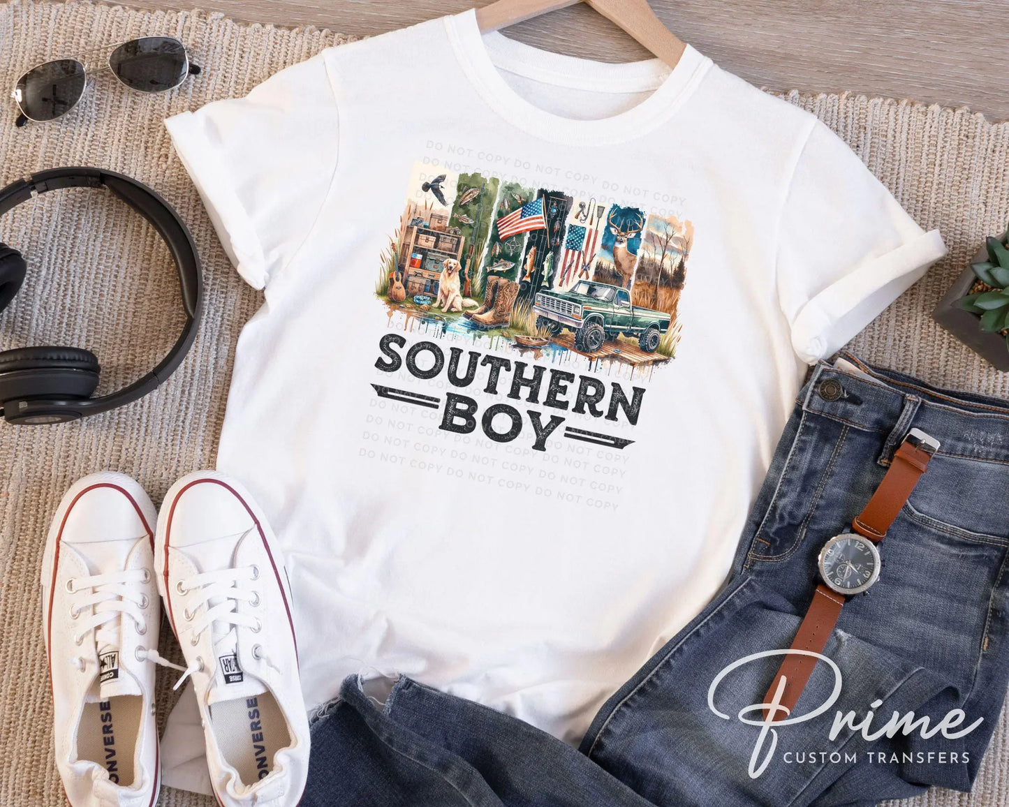 Southern Boy DTF Transfers, Ready to Press, T-shirt Transfers, Heat Transfer, Direct to Film, Gift for Dad, Camouflage, Father's Day Gift