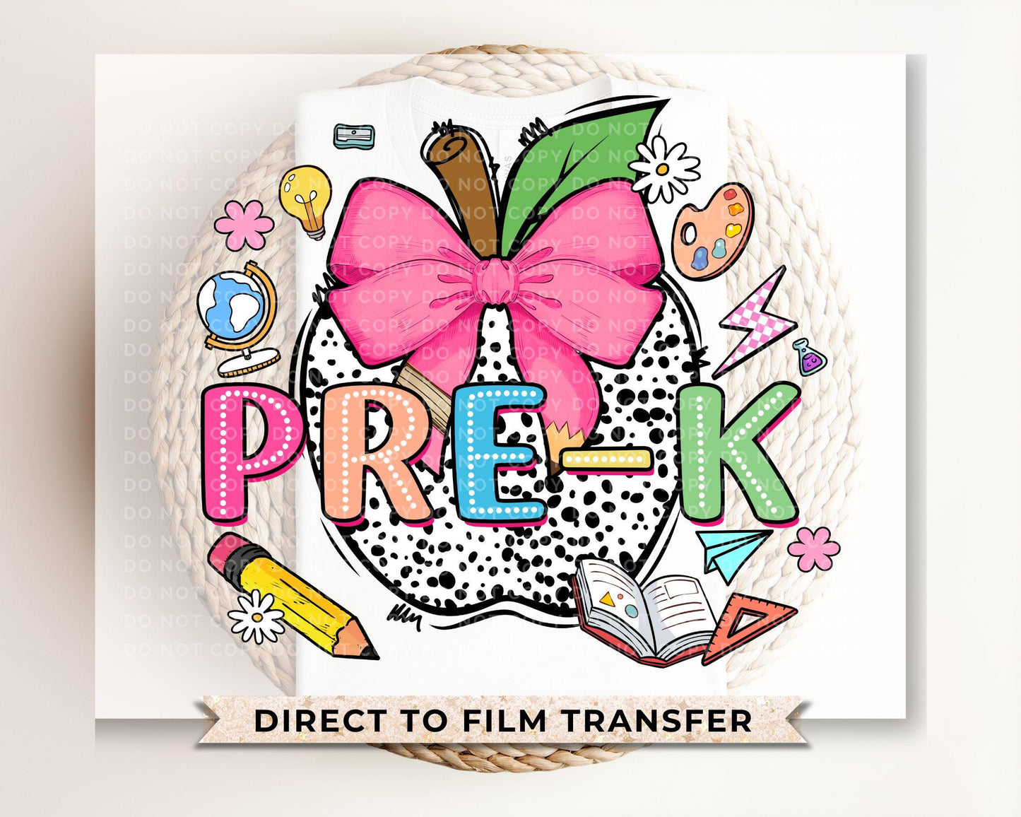 Back to School DTF Transfer, Ready to Press, T-shirt Transfer, Heat Transfer, Direct to Film, Kindergarten, Coquette First Day Of School