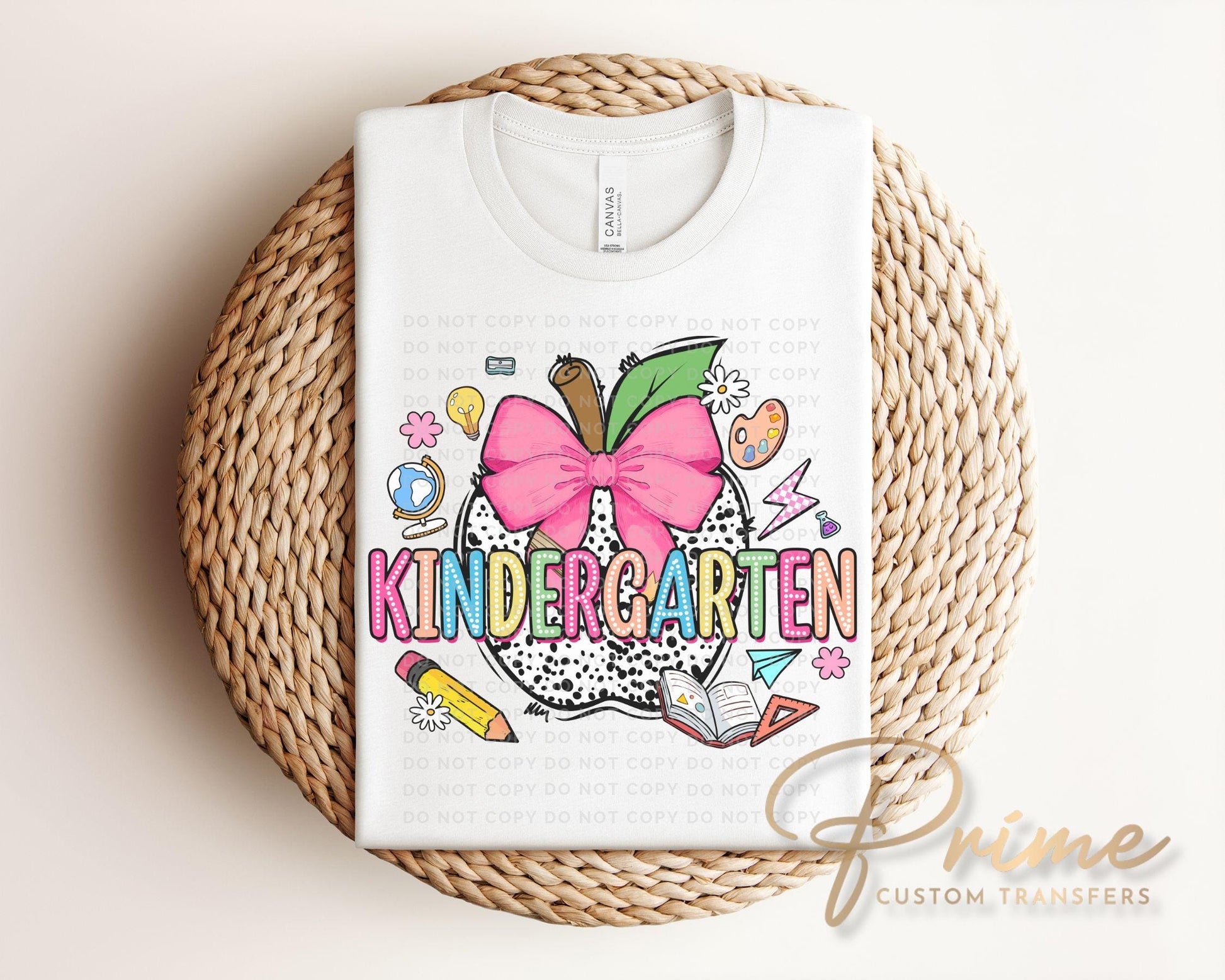 Back to School DTF Transfer, Ready to Press, T-shirt Transfer, Heat Transfer, Direct to Film, Kindergarten, Coquette First Day Of School