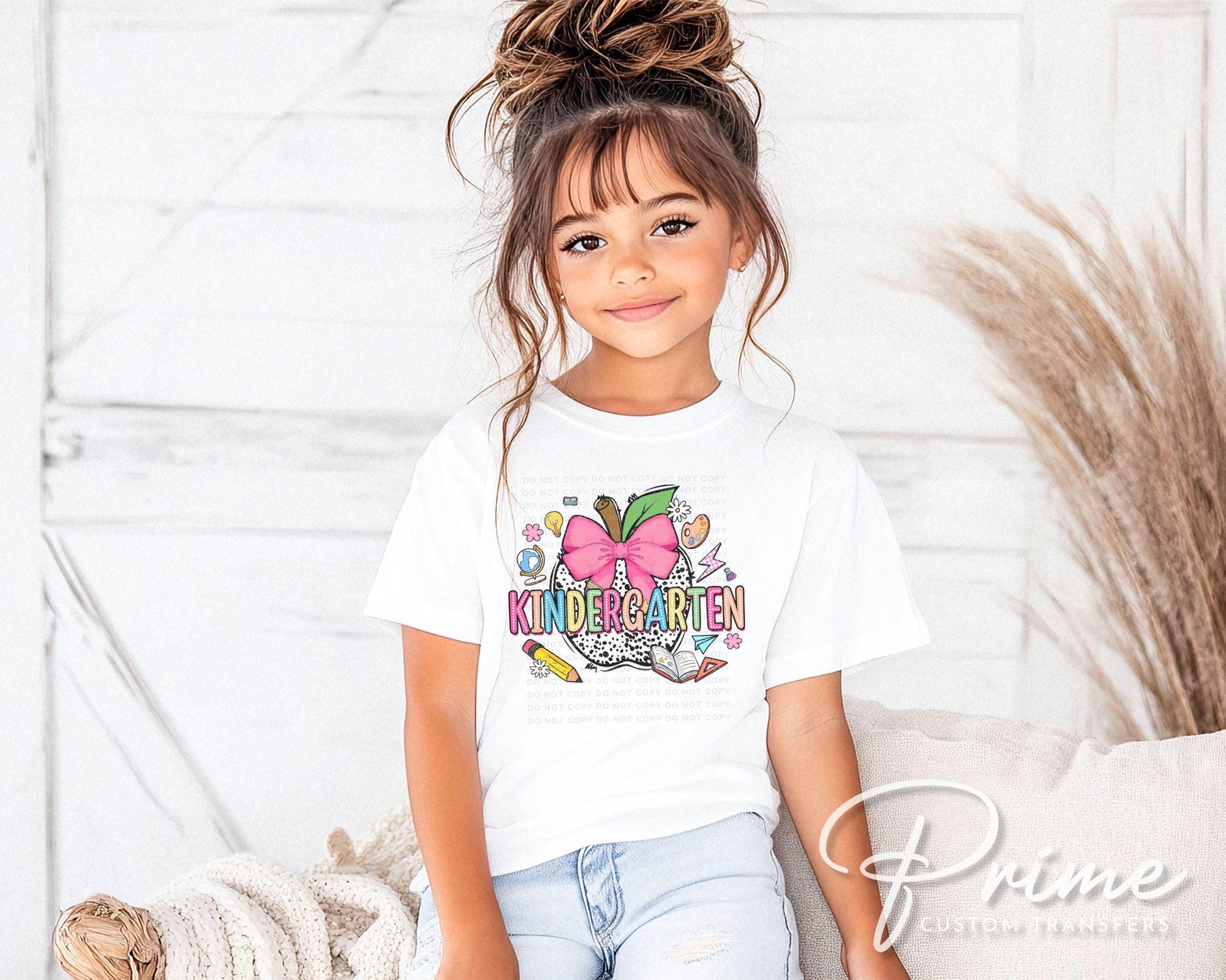 Back to School DTF Transfer, Ready to Press, T-shirt Transfer, Heat Transfer, Direct to Film, Kindergarten, Coquette First Day Of School