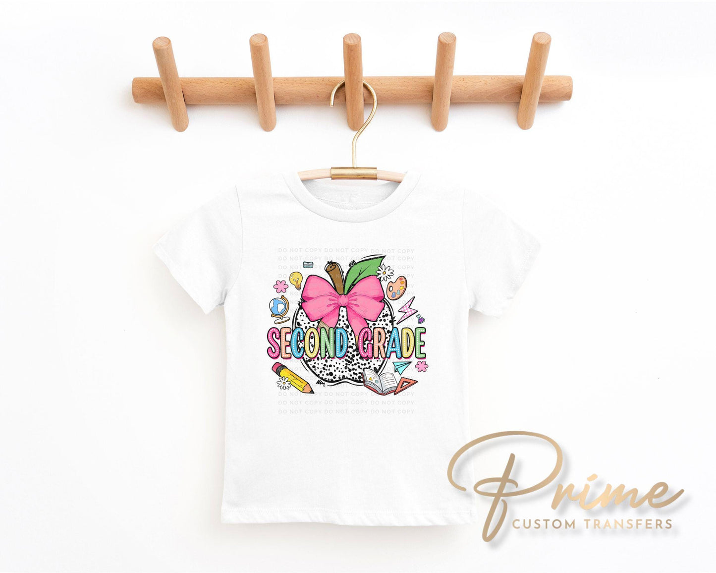 Back to School DTF Transfer, Ready to Press, T-shirt Transfer, Heat Transfer, Direct to Film, Coquette First Day Of School, Second Grade