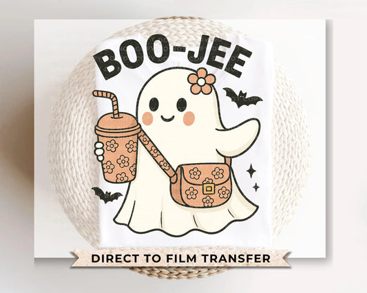 Boo-Jee Halloween Ghost DTF Transfers, Ready to Press, T-shirt Transfers, Heat Transfer, Sublimation Transfers, Direct to Film, Fall