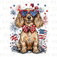 4th of July DTF Transfers, Ready to Press, Sublimation T-shirt Transfers, Heat Transfer, Direct to Film, Memorial Day, USA, Dog Mom