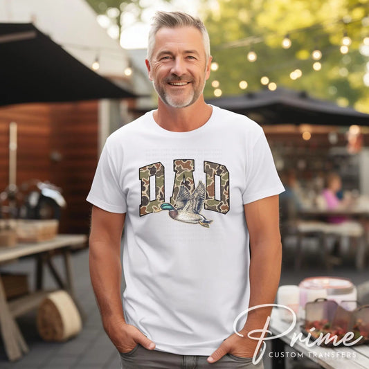 Father's Day DTF Transfer, Ready to Press, T-shirt Transfers, Sublimation, Direct to Film, Gift for Dad, Mallard Duck, Hunting Shirt