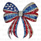 4th of July DTF Transfers, Ready to Press, T-shirt Transfers, Heat Transfer, Direct to Film, Memorial Day, USA, Faux Rhinestone Coquette Bow