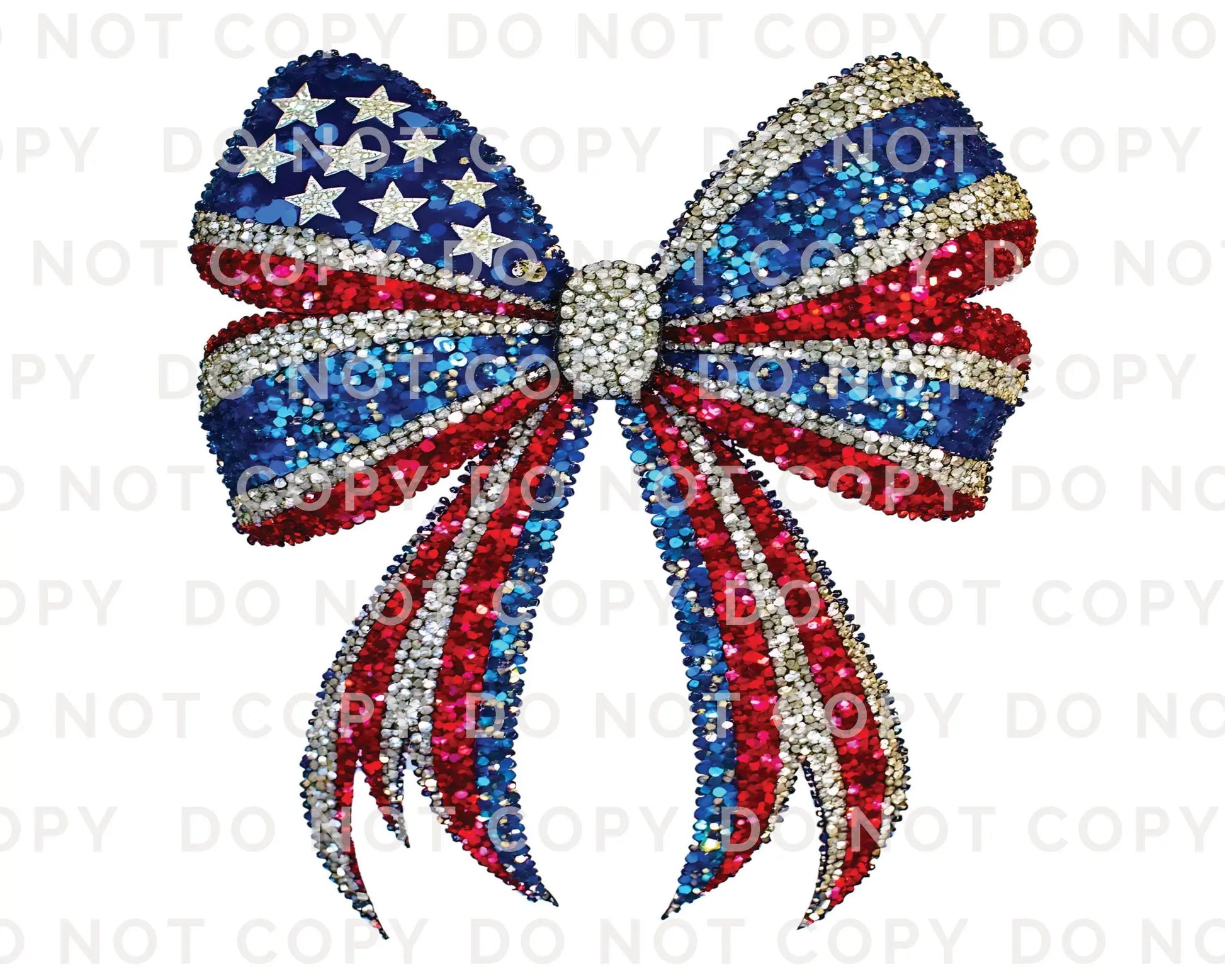 4th of July DTF Transfers, Ready to Press, T-shirt Transfers, Heat Transfer, Direct to Film, Memorial Day, USA, Faux Rhinestone Coquette Bow
