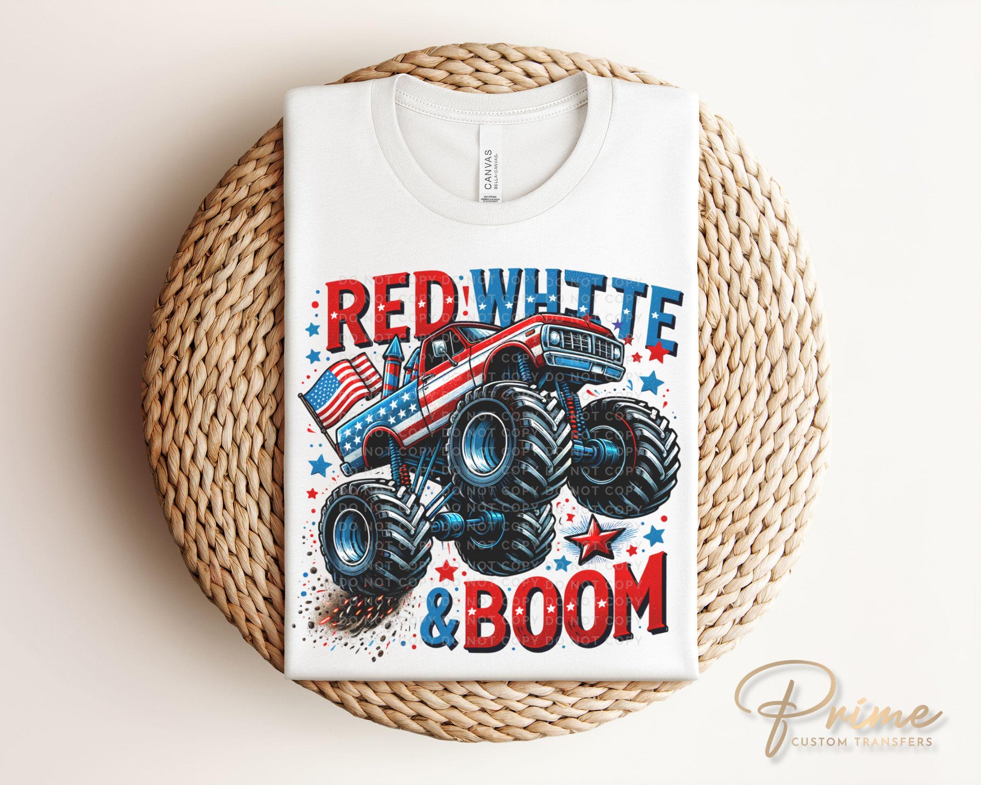 4th of July DTF Transfers, Ready to Press, T-shirt Transfers, Heat Transfer, Direct to Film, Memorial Day, Patriotic, America, Monster Truck