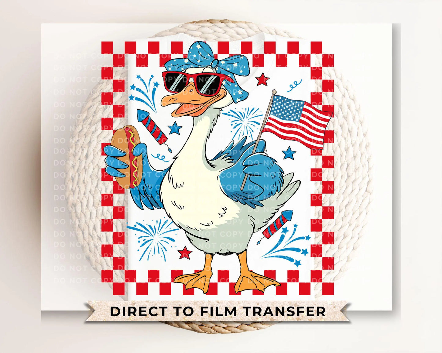 Girl Silly Goose, DTF Transfers, Ready to Press, T-shirt Transfers, Heat Transfer, Direct to Film, 4th of July Kids Patriotic Shirt, Summer