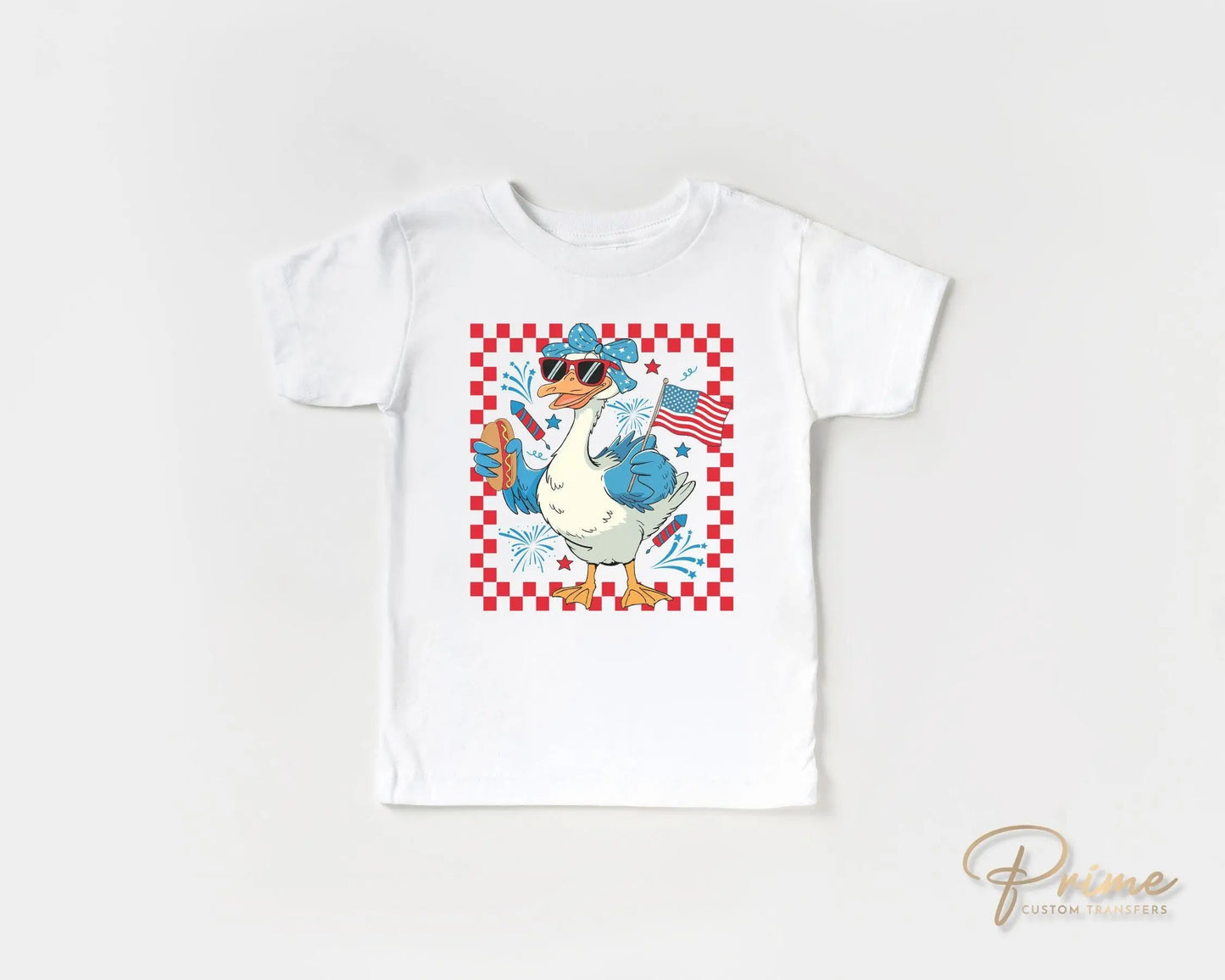 Girl Silly Goose, DTF Transfers, Ready to Press, T-shirt Transfers, Heat Transfer, Direct to Film, 4th of July Kids Patriotic Shirt, Summer