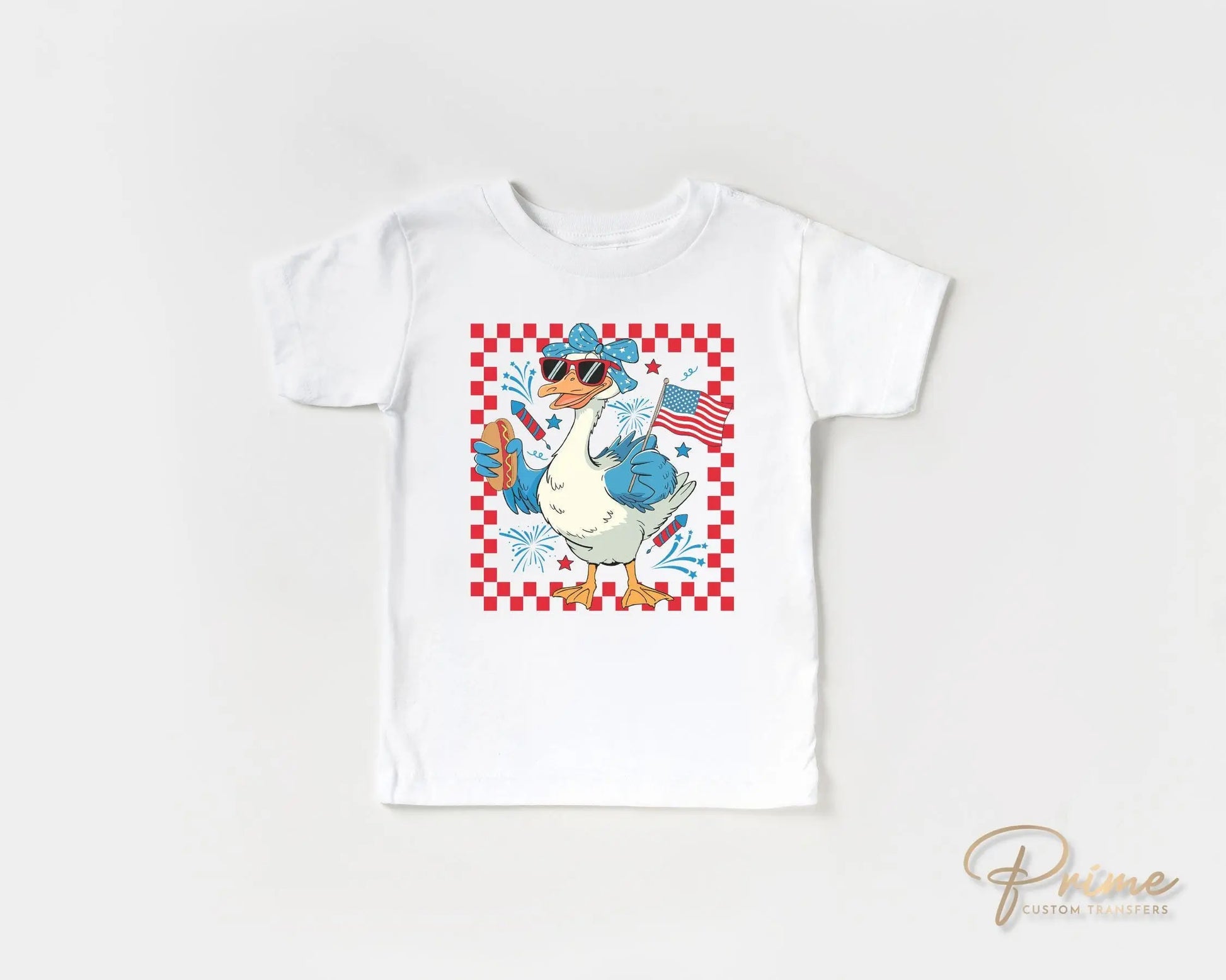 Girl Silly Goose, DTF Transfers, Ready to Press, T-shirt Transfers, Heat Transfer, Direct to Film, 4th of July Kids Patriotic Shirt, Summer
