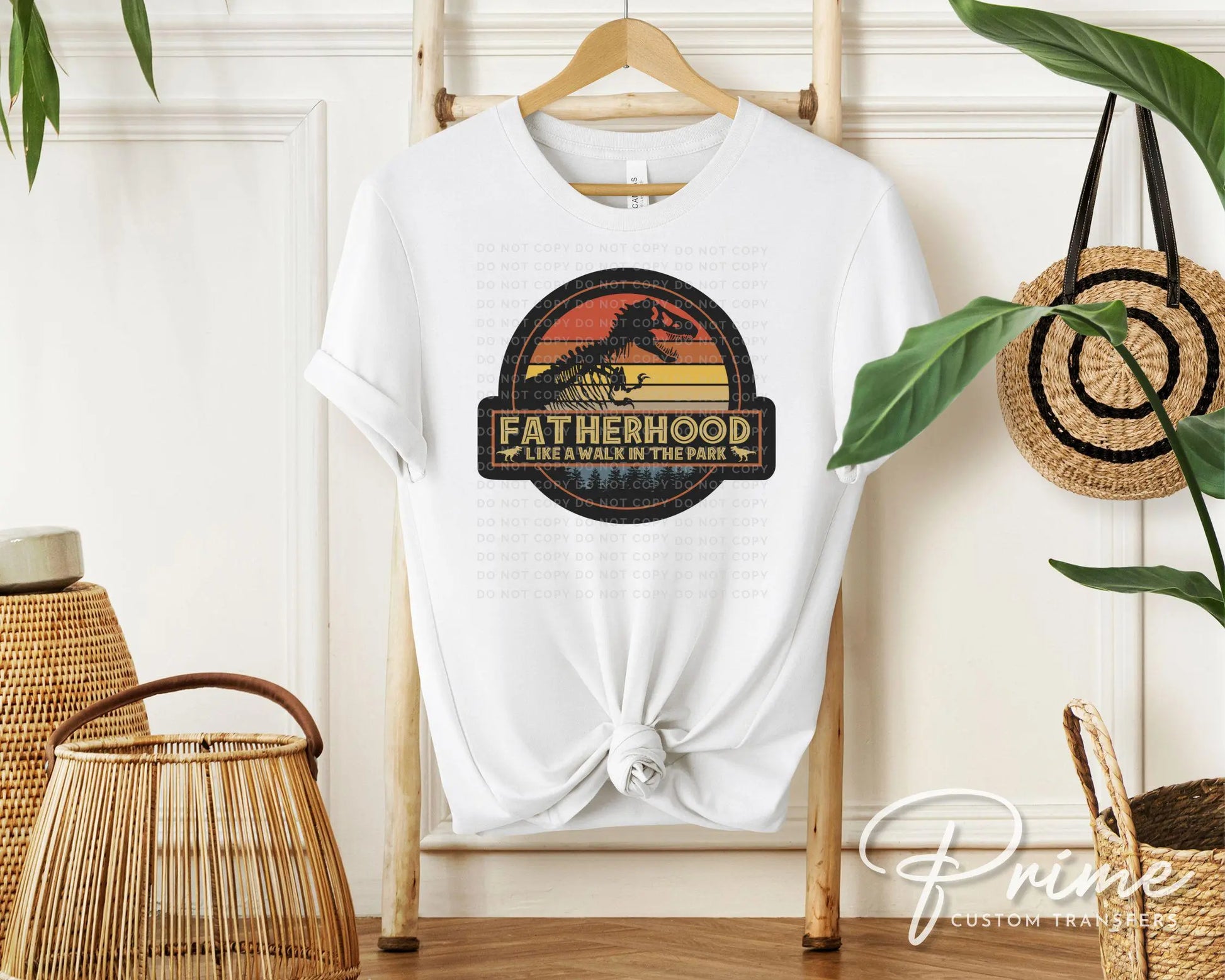 Father's Day DTF Transfer, Ready to Press, T-shirt Transfers, Heat Transfer, Direct to Film, Gift for Dad, Fatherhood, Dinosaur, Funny Shirt