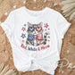 4th of July DTF Transfer, Ready to Press, T-shirt Transfer, Sublimation, Direct to Film, Pet Lover, Patriotic Cat, Coquette America Flag Cat