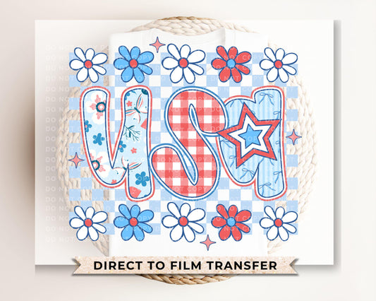 4th of July DTF Transfers, Ready to Press, T-shirt Transfers, Heat Transfer, Direct to Film, Memorial Day, Patriotic, America, Preppy USA