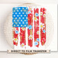 4th of July DTF Transfer, Ready to Press, T-shirt Transfer, Heat Transfer, Direct to Film, Memorial Day, Flowers, Floral American Flag