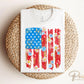 4th of July DTF Transfer, Ready to Press, T-shirt Transfer, Heat Transfer, Direct to Film, Memorial Day, Flowers, Floral American Flag