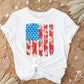 4th of July DTF Transfer, Ready to Press, T-shirt Transfer, Heat Transfer, Direct to Film, Memorial Day, Flowers, Floral American Flag