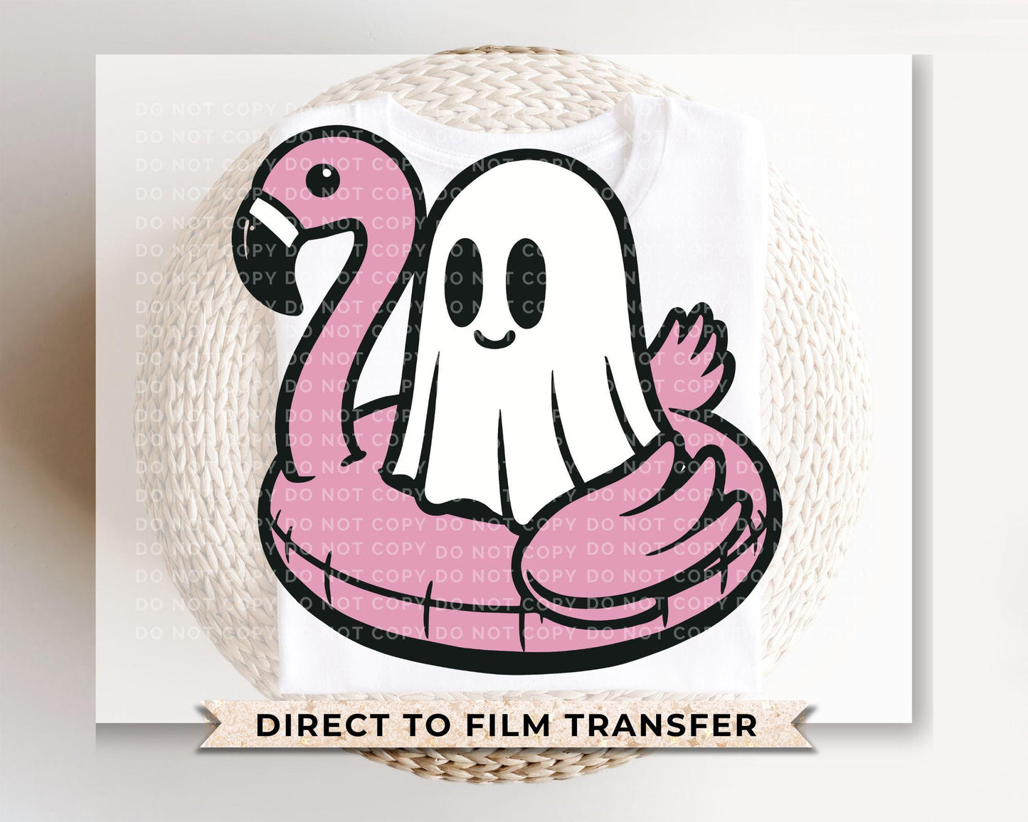Summerween DTF Transfers, Ready to Press, T-shirt Transfers, Heat Transfer, Direct to Film, Beach, Halloween, Flamingo, Pool Floaty, Ghost