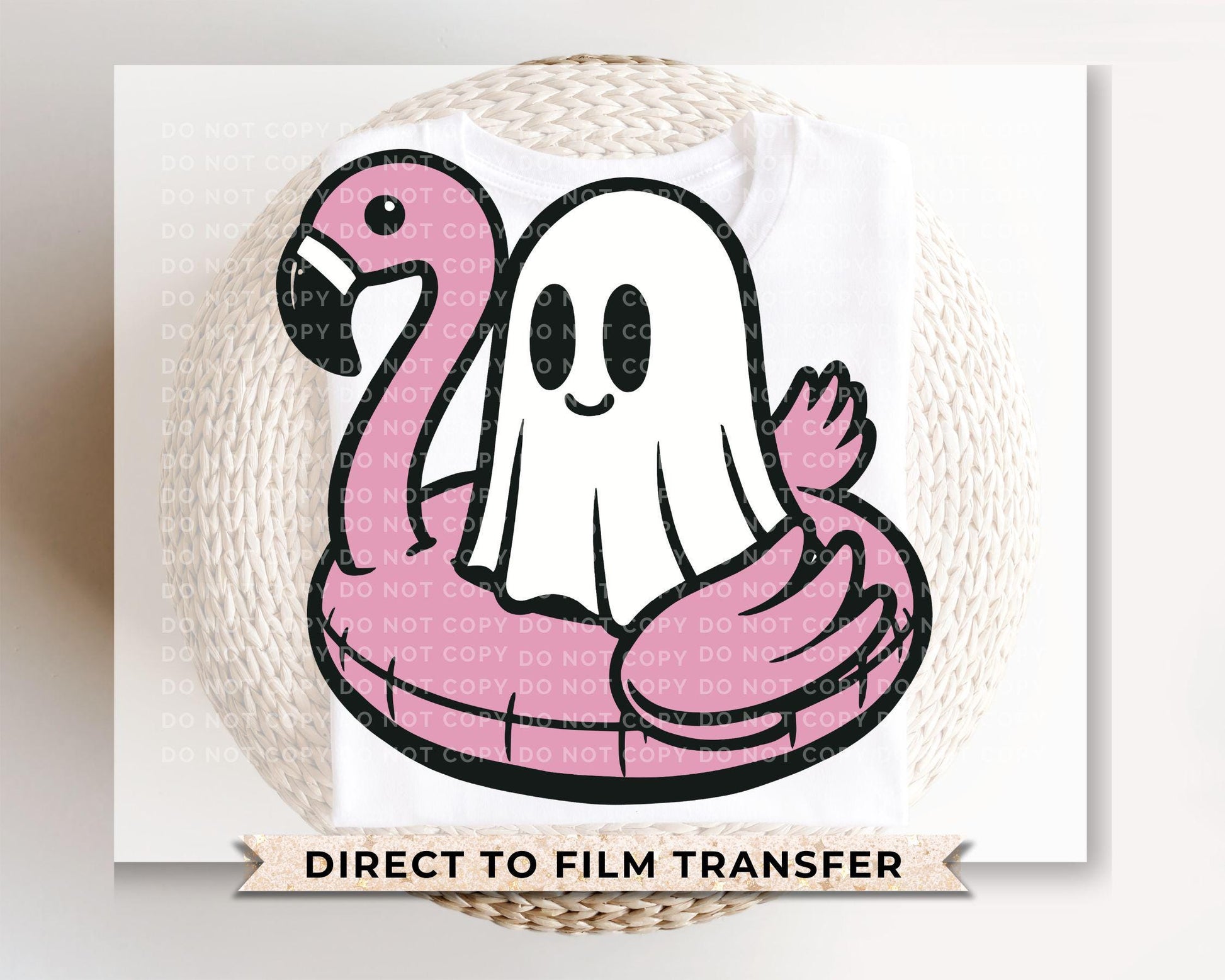 Summerween DTF Transfers, Ready to Press, T-shirt Transfers, Heat Transfer, Direct to Film, Beach, Halloween, Flamingo, Pool Floaty, Ghost