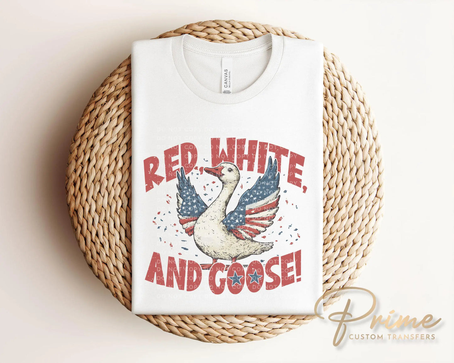 4th of July DTF Transfers, Ready to Press, T-shirt Transfers, Heat Transfer, Direct to Film, Patriotic Shirt, Summer, Red, White and Goose