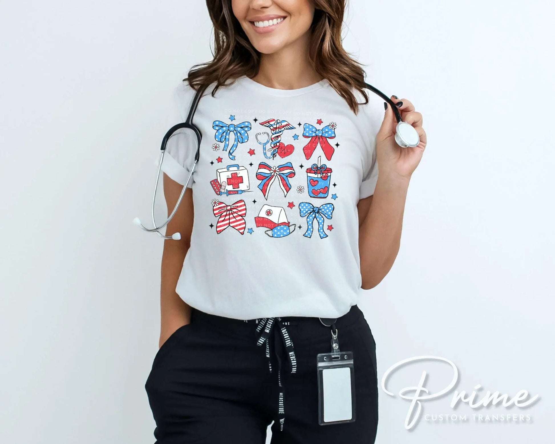 4th of July DTF Transfer, Ready to Press, T-shirt Transfer, Heat Transfer, Direct to Film, Holiday, Memorial Day, Nurse Gift, Coquette Nurse