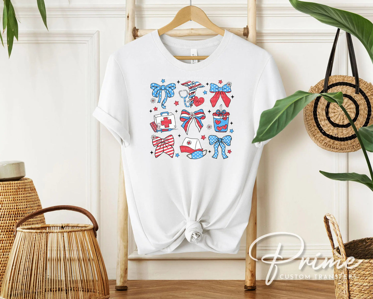 4th of July DTF Transfer, Ready to Press, T-shirt Transfer, Heat Transfer, Direct to Film, Holiday, Memorial Day, Nurse Gift, Coquette Nurse