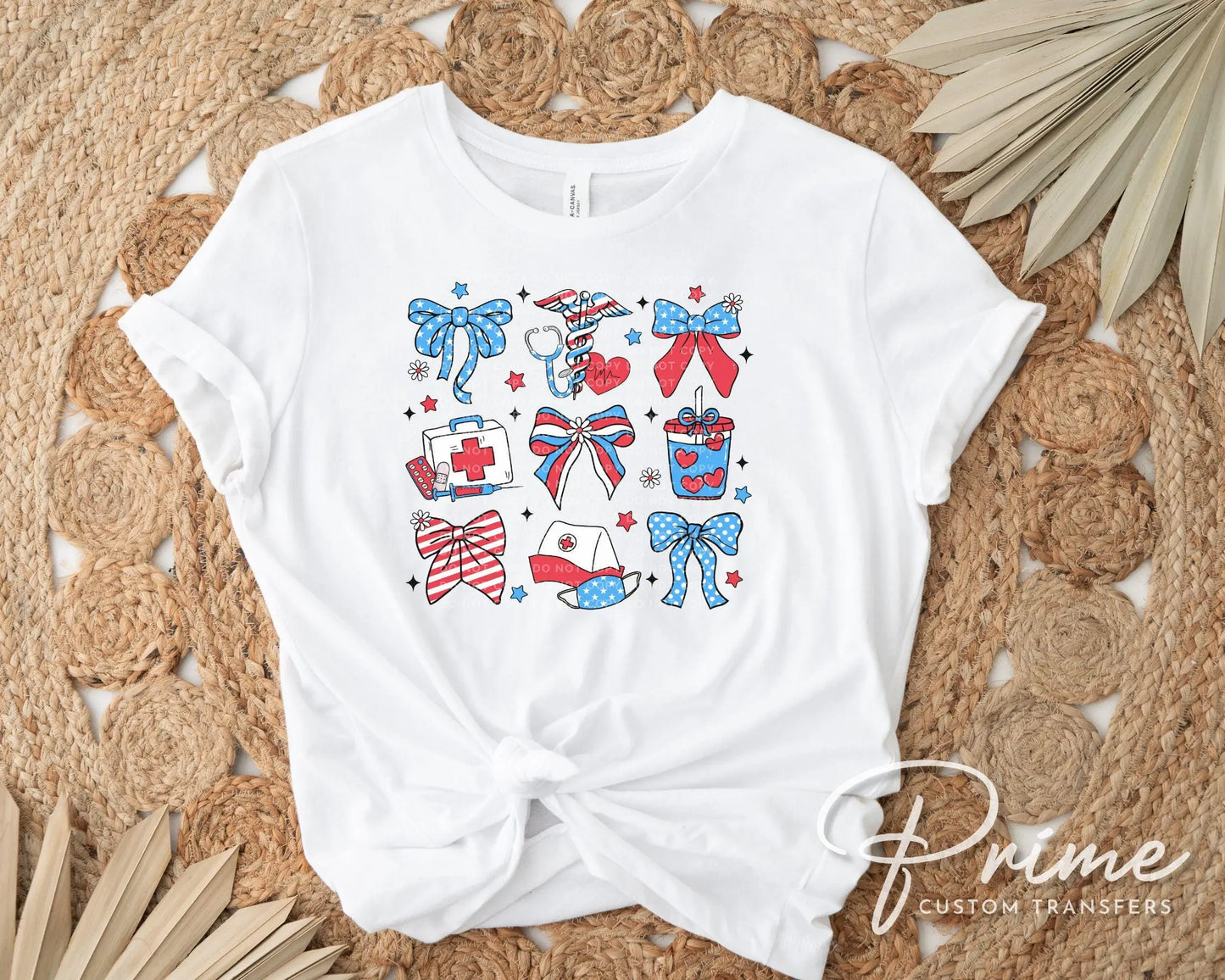 4th of July DTF Transfer, Ready to Press, T-shirt Transfer, Heat Transfer, Direct to Film, Holiday, Memorial Day, Nurse Gift, Coquette Nurse
