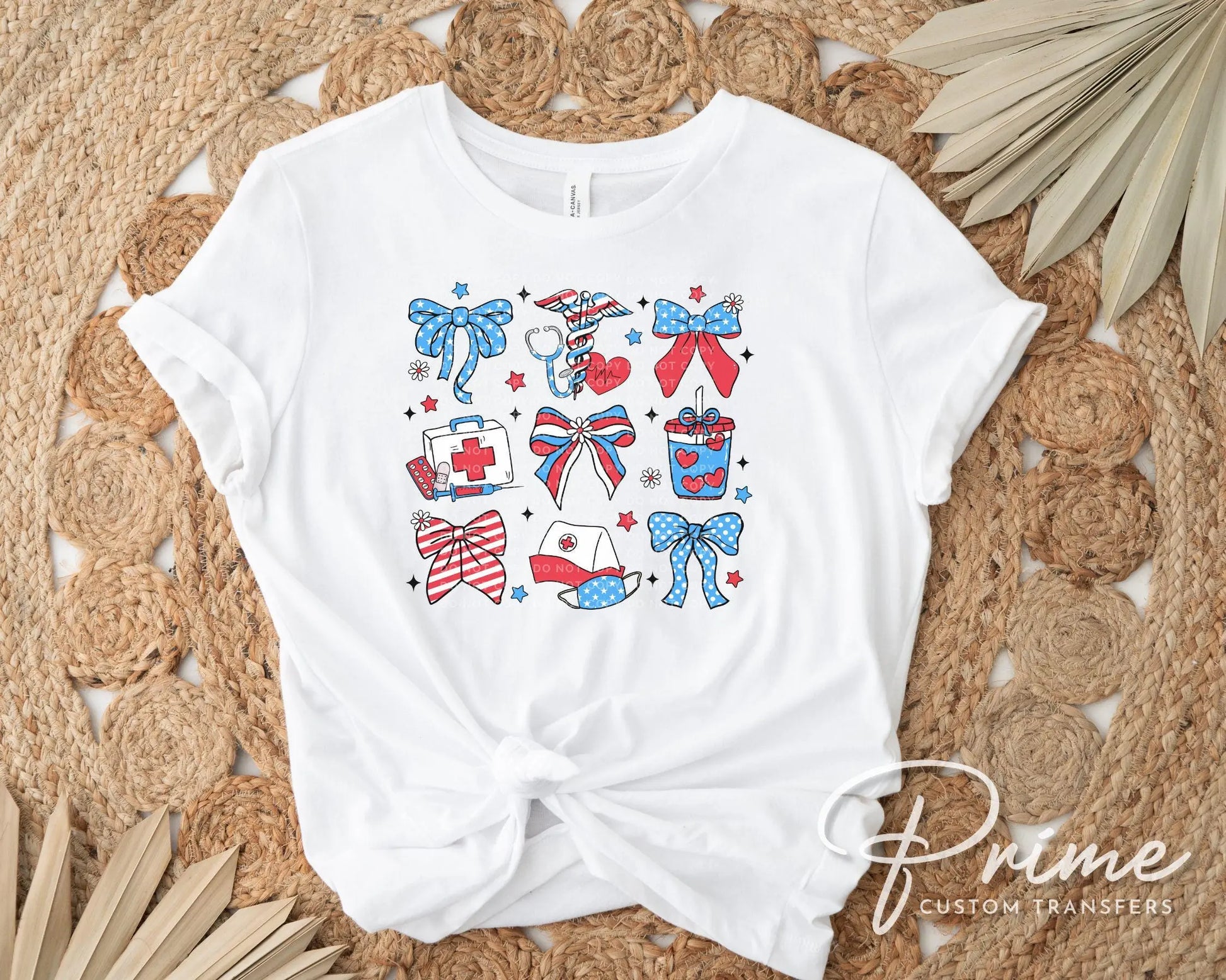 4th of July DTF Transfer, Ready to Press, T-shirt Transfer, Heat Transfer, Direct to Film, Holiday, Memorial Day, Nurse Gift, Coquette Nurse