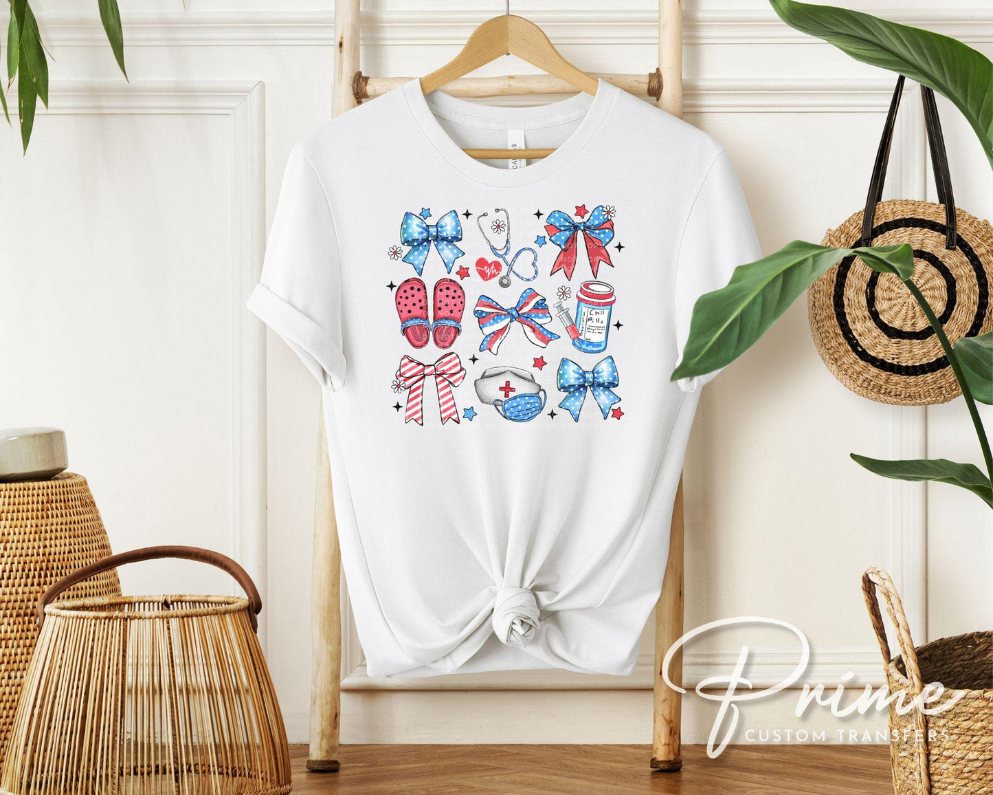 4th of July DTF Transfer, Ready to Press, T-shirt Transfer, Heat Transfer, Direct to Film, Holiday, Memorial Day, Nurse Gift, Coquette Nurse