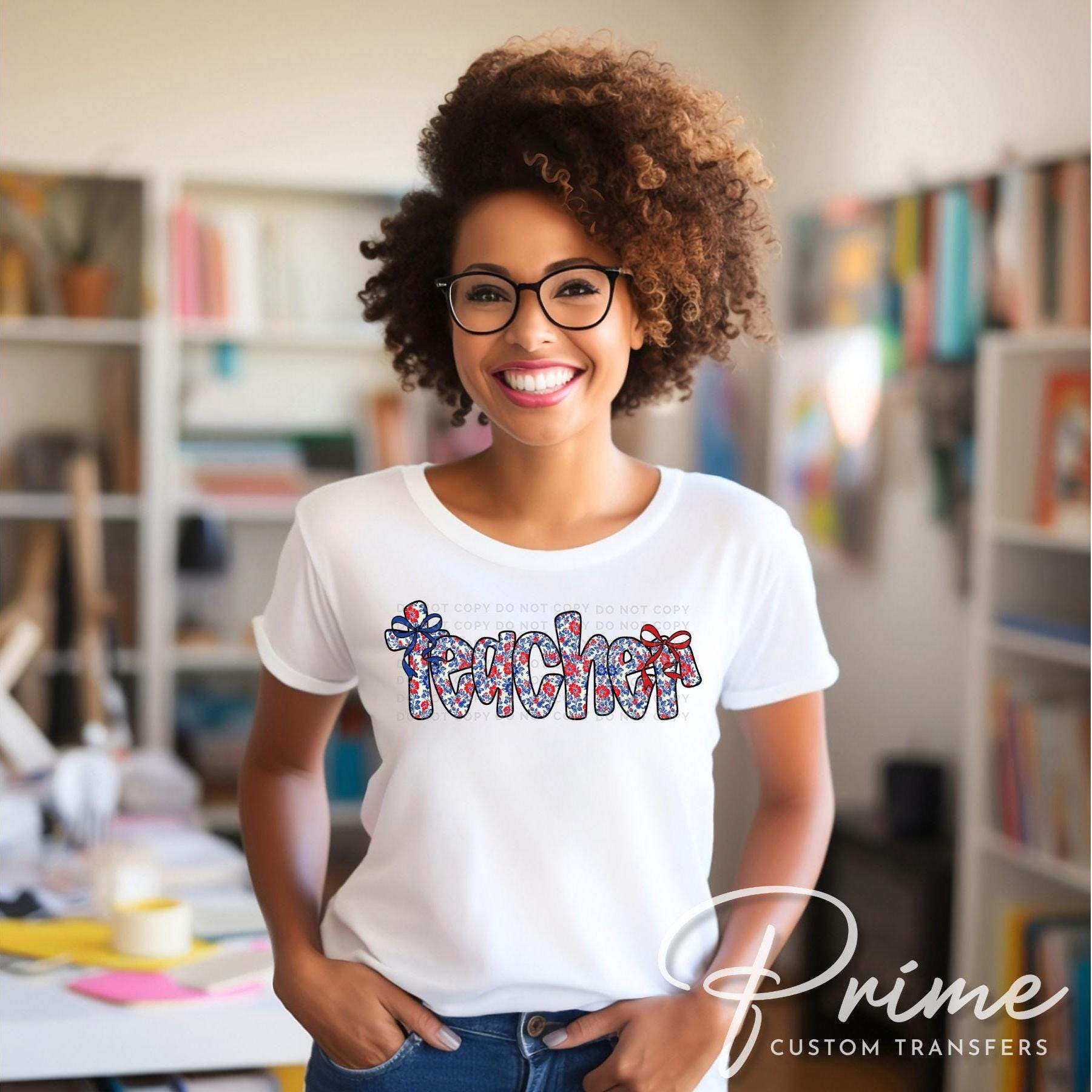 4th of July DTF Transfer, Ready to Press, T-shirt Transfer, Heat Transfer, Direct to Film, Preschool, Gift for Teacher, Floral Coquette