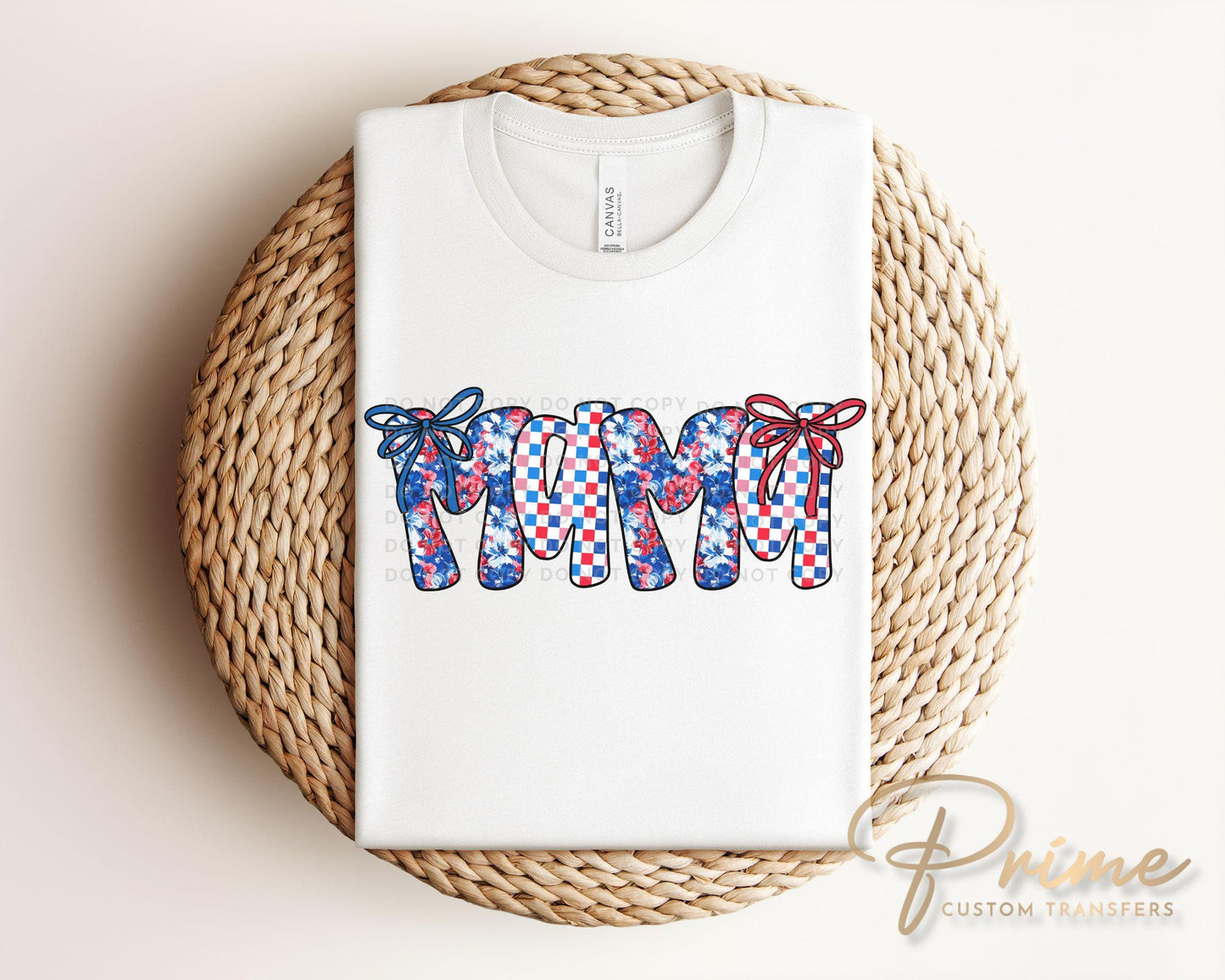 4th of July DTF Transfer, Ready to Press, T-shirt Transfer, Heat Transfer, Direct to Film, Memorial Day, America, Bows, USA Coquette Mama