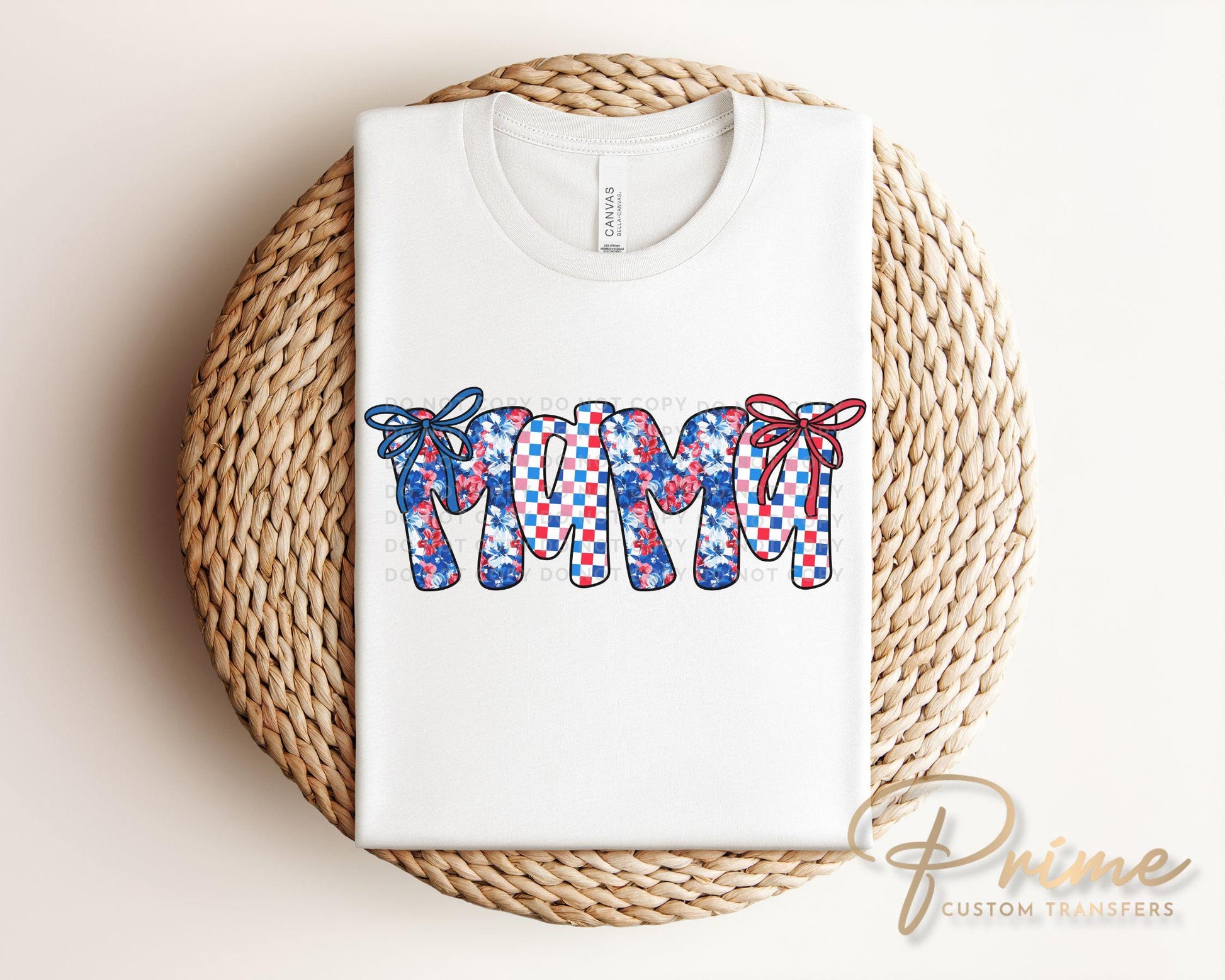 4th of July DTF Transfer, Ready to Press, T-shirt Transfer, Heat Transfer, Direct to Film, Memorial Day, America, Bows, USA Coquette Mama