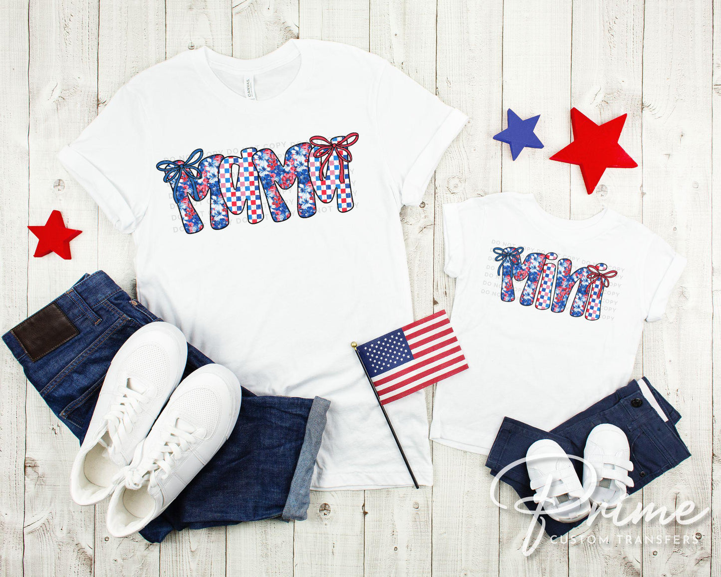 4th of July DTF Transfer, Ready to Press, T-shirt Transfer, Heat Transfer, Direct to Film, Memorial Day, America, Bows, USA Coquette Mama