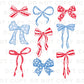 4th of July DTF Transfers, Ready to Press, T-shirt Transfers, Heat Transfer, Direct to Film, Memorial Day, Coquette Bows, Red White, Blue