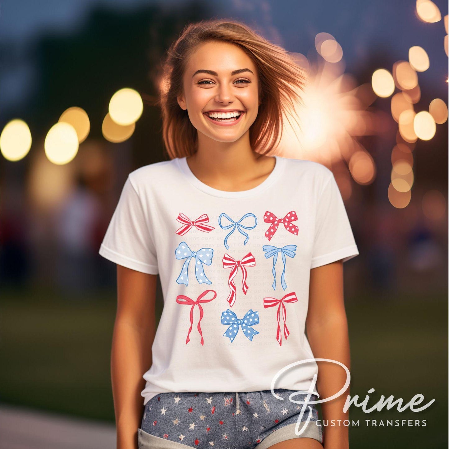 4th of July DTF Transfers, Ready to Press, T-shirt Transfers, Heat Transfer, Direct to Film, Memorial Day, Coquette Bows, Red White, Blue