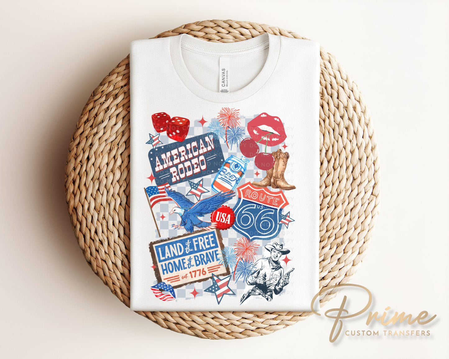 4th of July DTF Transfers, Ready to Press, T-shirt Transfers, Heat Transfer, Direct to Film, Memorial Day, Western, USA, America Collage