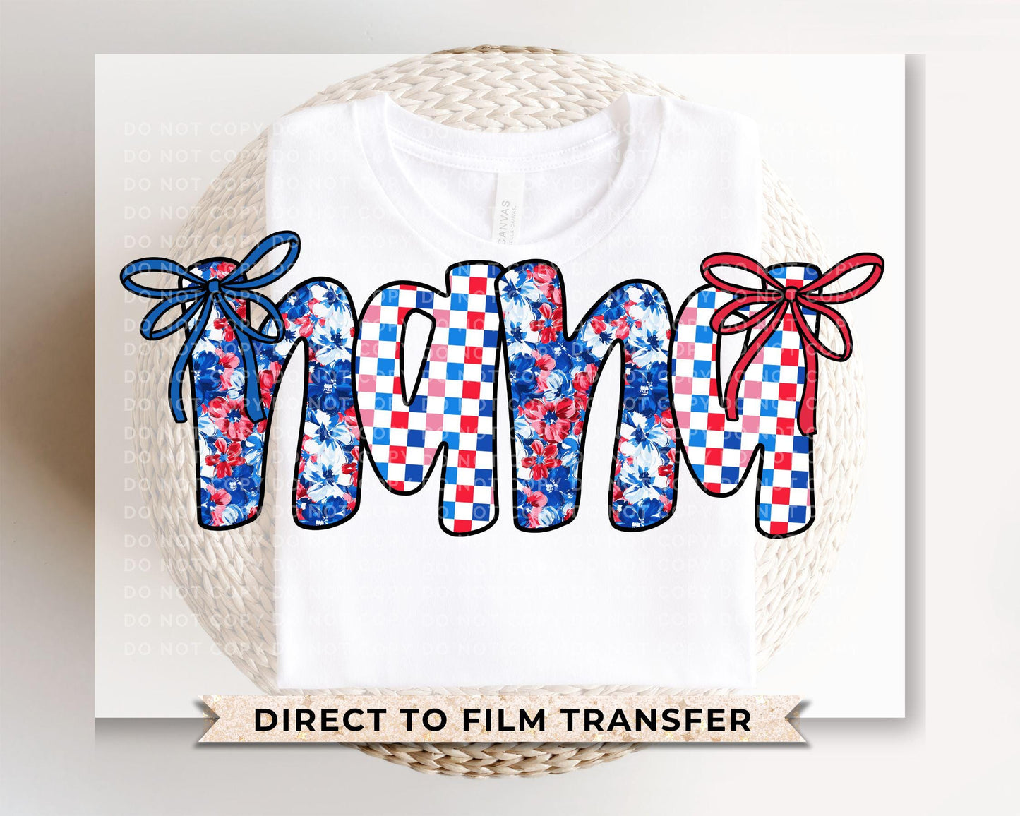4th of July DTF Transfer, Ready to Press, T-shirt Transfer, Heat Transfer, Direct to Film, Memorial Day, America, Bows, USA Coquette Nana