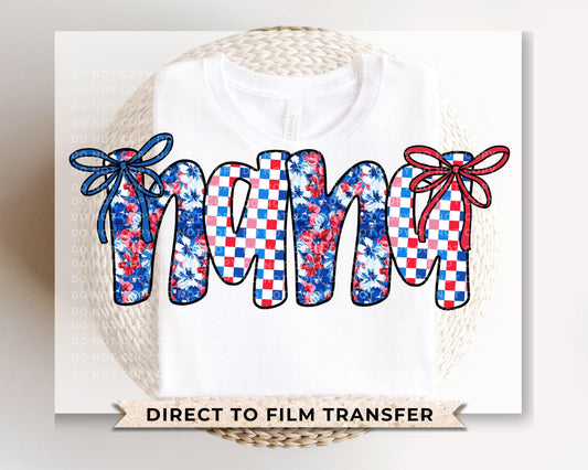 4th of July DTF Transfer, Ready to Press, T-shirt Transfer, Heat Transfer, Direct to Film, Memorial Day, America, Bows, USA Coquette Nana