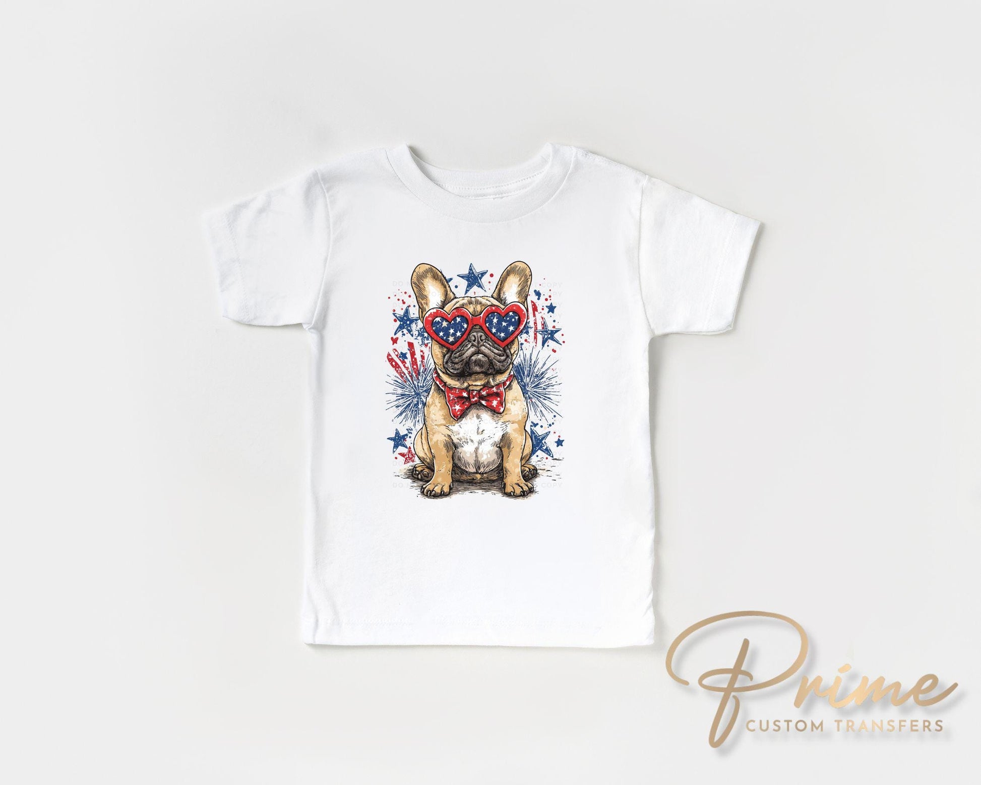 4th of July DTF Transfers, Ready to Press, T-shirt Transfers, Heat Transfer, Direct to Film, Memorial Day, USA, Frenchie, French Bull Dog