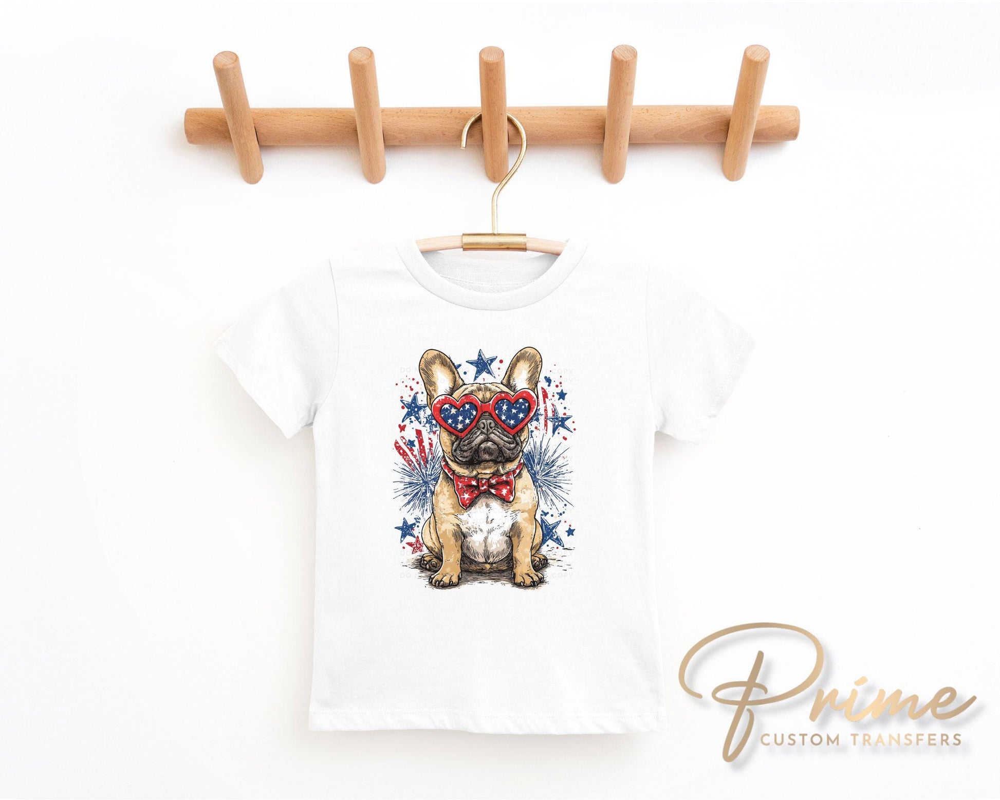 4th of July DTF Transfers, Ready to Press, T-shirt Transfers, Heat Transfer, Direct to Film, Memorial Day, USA, Frenchie, French Bull Dog