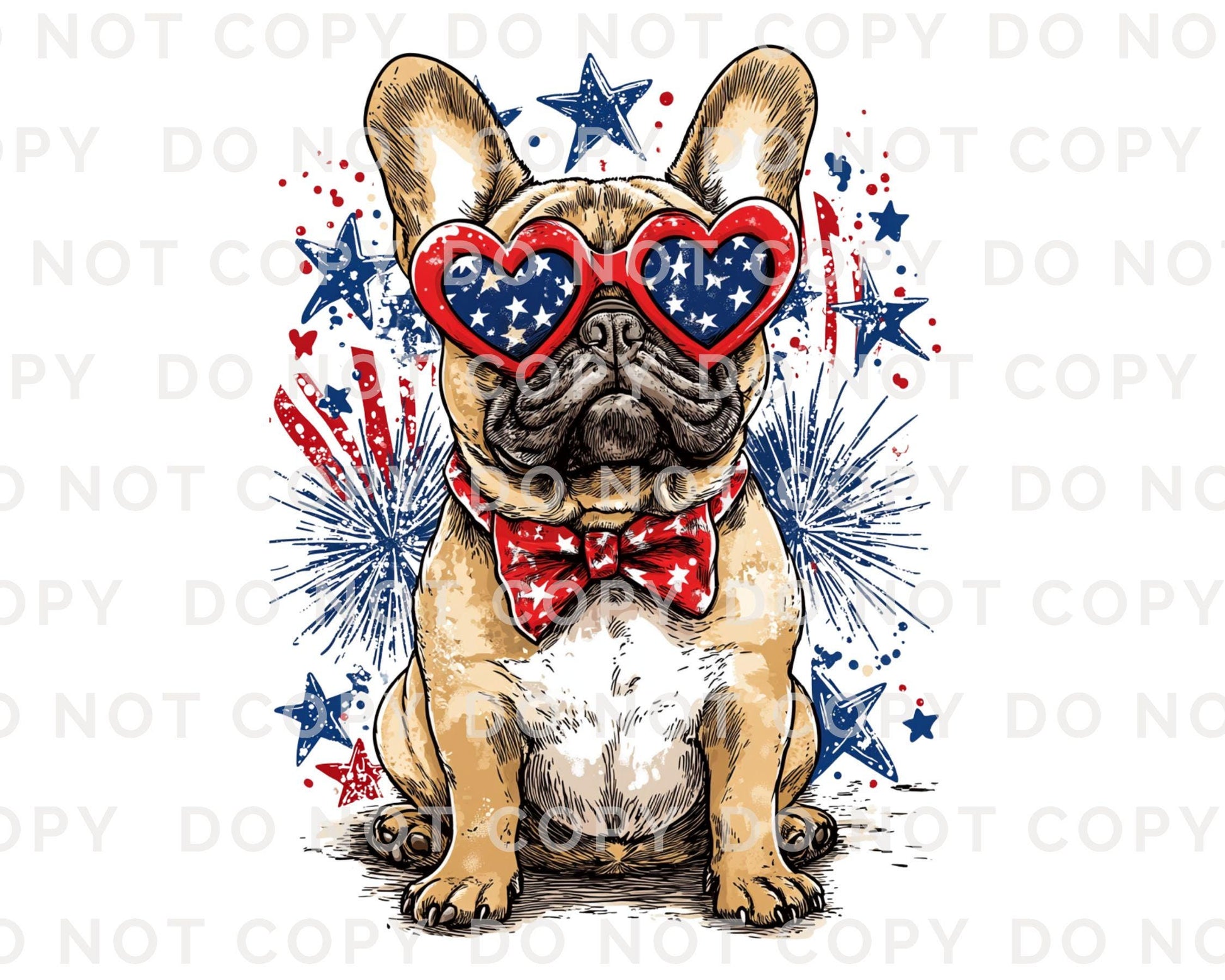 4th of July DTF Transfers, Ready to Press, T-shirt Transfers, Heat Transfer, Direct to Film, Memorial Day, USA, Frenchie, French Bull Dog