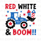 4th of July DTF Transfers, Ready to Press, T-shirt Transfers, Heat Transfer, Direct to Film, Memorial Day, USA, Tractor, Red White and Boom