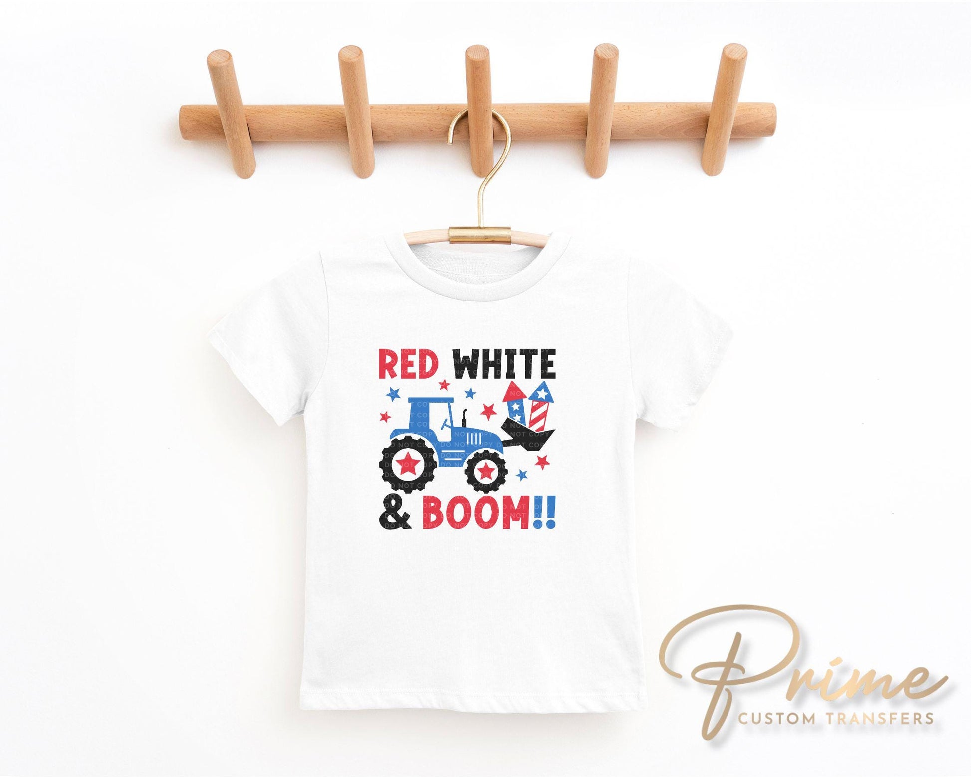 4th of July DTF Transfers, Ready to Press, T-shirt Transfers, Heat Transfer, Direct to Film, Memorial Day, USA, Tractor, Red White and Boom